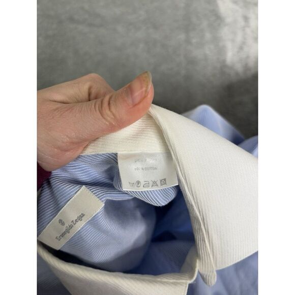 Ermenegildo Zegna Long Sleeve Button Down Shirt Men's Size Large Blue - Picture 6 of 10
